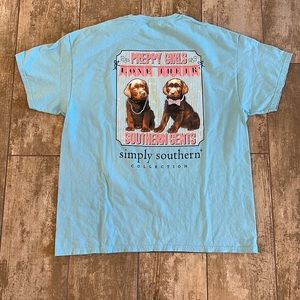 XL Simply Southern Tee “Preppy Girls Love Their Southern Gents” Puppies Tee
